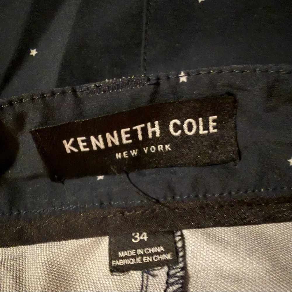 Kenneth Cole New York Navy Blue Board Shorts with Star Dots - Size 34